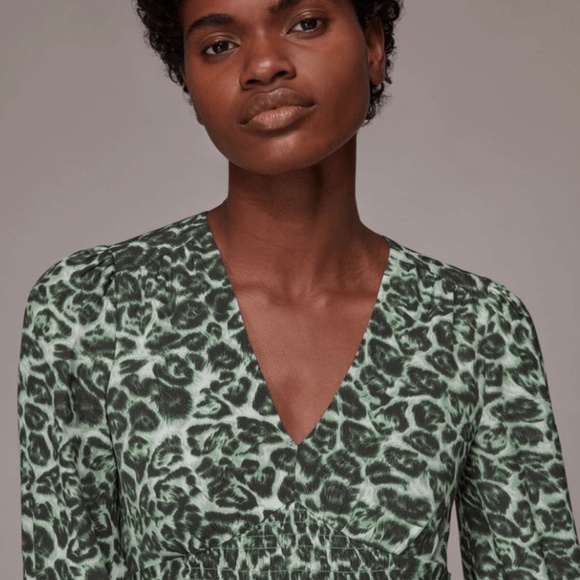 Whistles green leopard dress - Picture 5 of 6